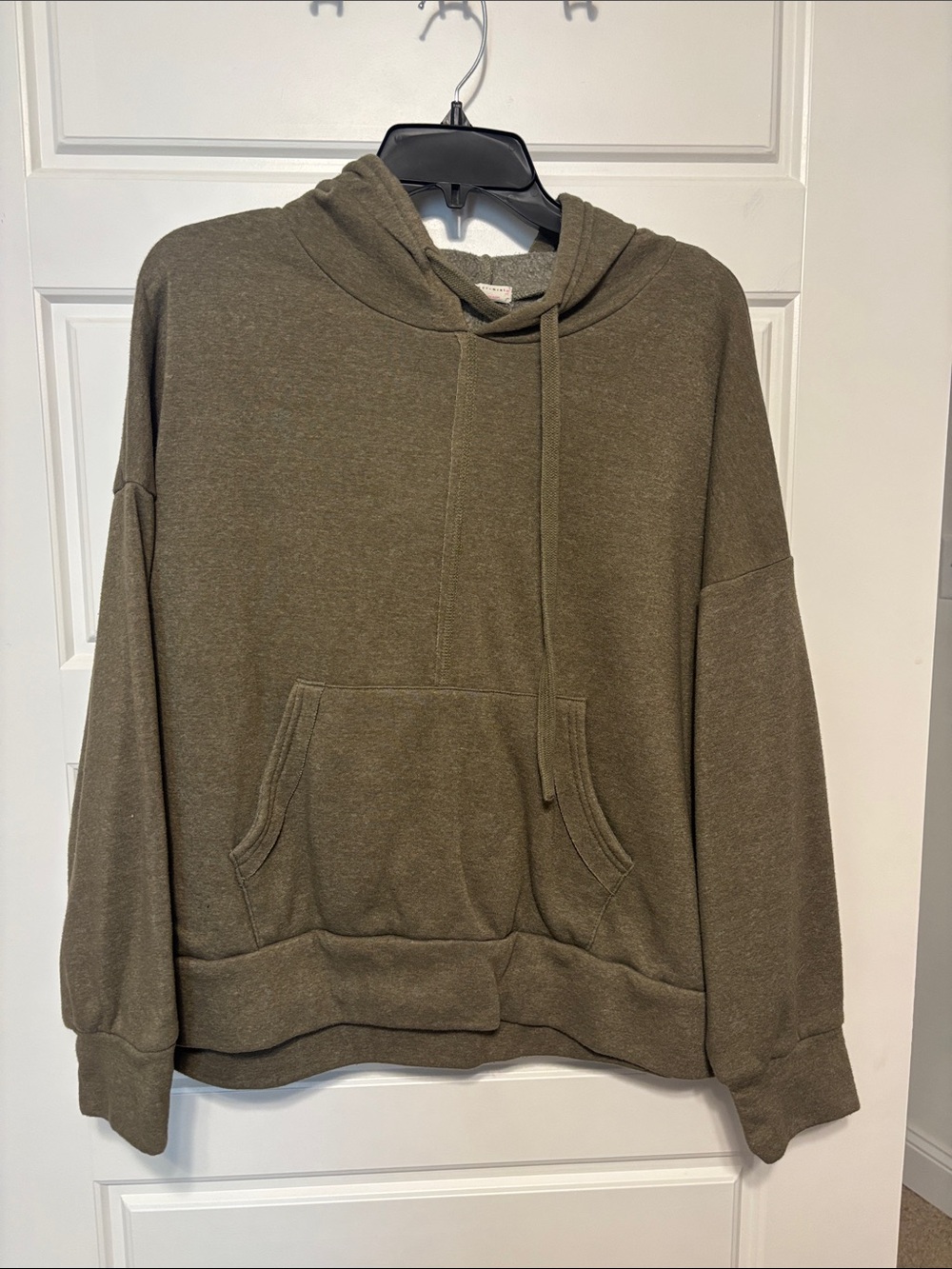 FP Movement by Free People Olive Green Scoop-Neck Hoodie Sweater